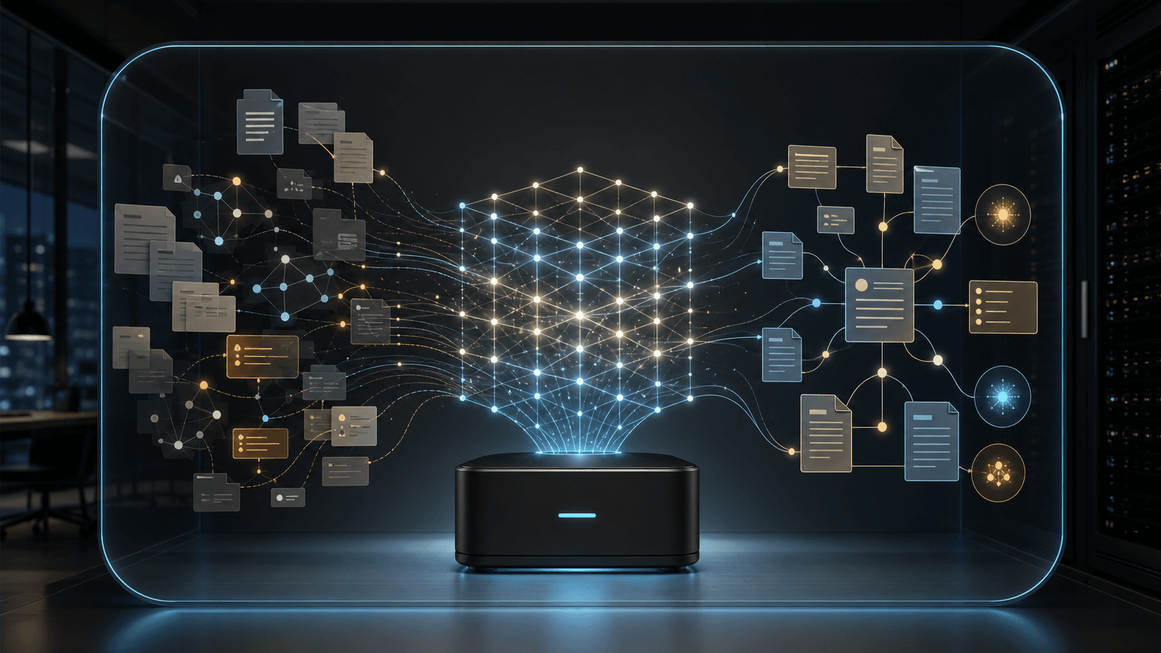 Memory Box reviewing fragmented company data and consolidating it into cleaner, resolved memory
